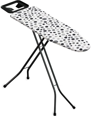 MENKËLL - Asse da Stiro 33x110 cm - Salvaspazio, Pieghevole, in Acciaio - Poggiaferro Integrato, Piedi Antiscivolo, Altezza Regolabile (POIS)