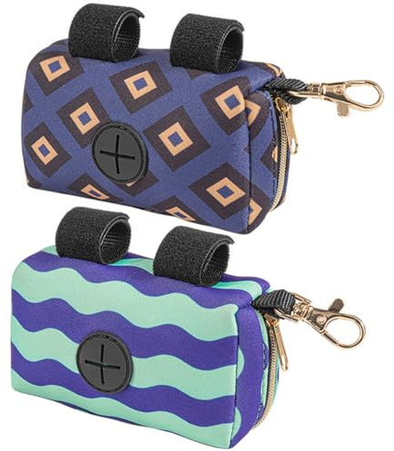 Hemobllo Diaper Bag Dispenser Neoprene for Stroller Handlebar 2pcs | Compact Storage, Outdoor and Car Use, Easy Bag Access, Stay Organized, Girls and Caregivers