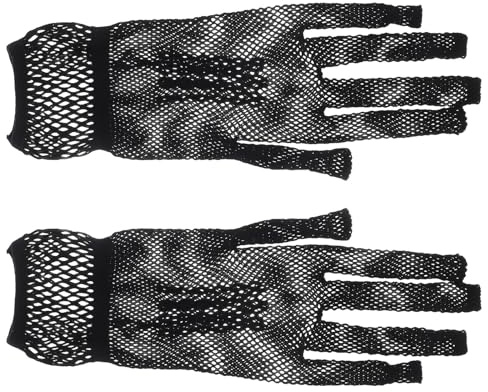Healeved Guantes de Red Negros para Mujer, Guantes de Boda Elegantes y Cómodos de Nylon, Protección Solar, Estilo Clásico para Ocasiones Formales y Fiestas