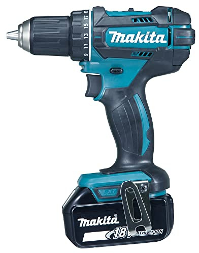 Makita - Taladro atornillador 18v 4ah 2 bateria li-ion diámetro 38 madera