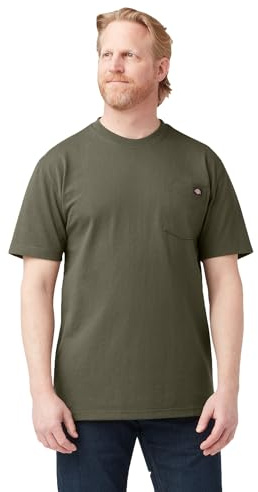 Dickies schweres Herren-T-Shirt, Rundhalsausschnitt, kurzärmelig, Militär, Grün, Mittel