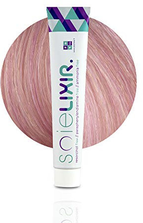 Soielixir Tinta Permanente per Capelli in crema SENZA Resorcina, Parafenilendiammina e Ammoniaca 93 Colori - 100 ml - (Solo Tubo Colore - Rosa Zucchero Filato)