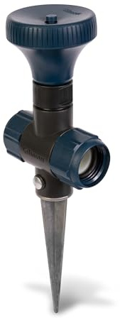 Gilmour Irrigatore a punti regolabile con base a punta, testa irrigatrice multi modello per copertura mirata in aiuole e orti