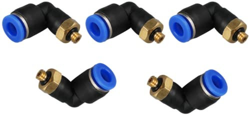 Racor atornillado neumático en ángulo 90° M5 a 4 mm, 5 unidades, conector de calidad industrial