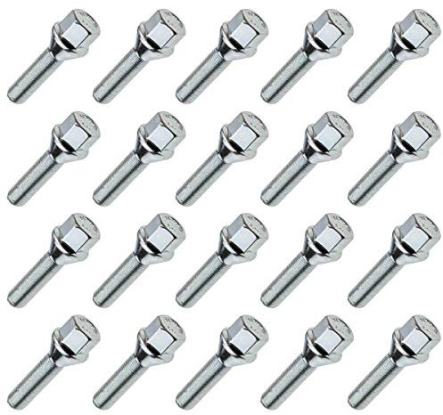 20X Radschrauben Radbolzen M12x1,5 Kegel 60° Kegelbund SW17 Schaftlänge: 24mm für Stahl- und Alufelgen
