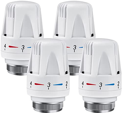 Heizkörper Thermostatkopf, Gobesty 4 Stück Thermostat-Kopf, Heizkörperventil für Gewinde M30x1,5, Thermostat Heizung, Termostato Heizung Set, Heizungsthermostat für Büro Zuhause