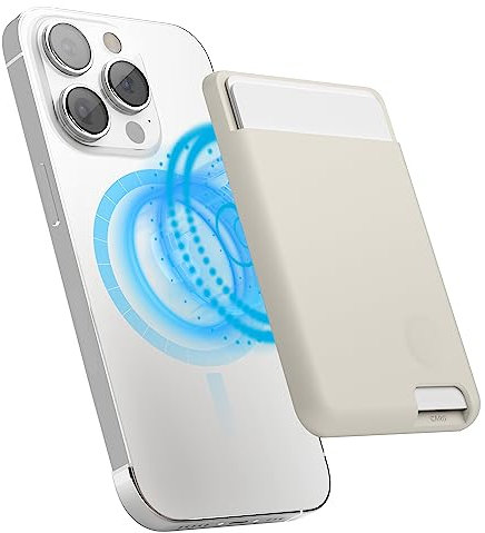 elago Cartera Tarjetero Magnético-2 Tarjetas Compatible con MagSafe, iPhone 17/16/15/14/13/12 - Cartera Segura para Teléfono, Larga Duración, Protección contra Arañazos y Daños (Piedra)