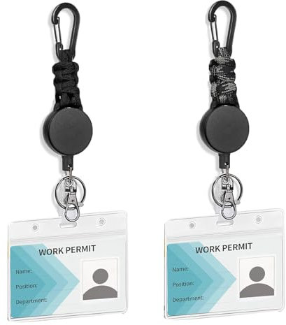 Meekye 1/2/3 PC Schlüsselanhänger Ausziehbar Schlüssel mit 60cm Stahlseil, Ausweishalter Kartenhalter Ausweishülle, Ausweisjojo Einziehbarer Schlüsselkette mit Karabiner Starker Feder Schnur