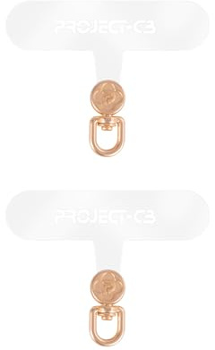 Project-cb Enganche móvil Colgar 2, Accesorio Colgante, Cuelga Tu Móvil Con Una Almohadilla, Enganche Transparente (Transparente y Dorado)