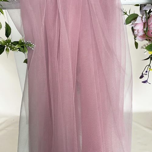 5m x 160cm Soft Tüllstoff,Tüll Stoffe zum Nähen,Netzstoff Dekostoff Drapierstoff für Arbor Hochzeit Vorhang Hochzeitsbogen Freihanddeko Querbehang Gardine Torbogen Zeremonie Party Dekor,Altrosa