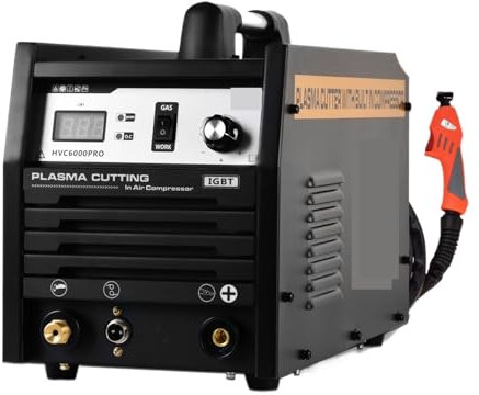 Plasma Cutter, Built in Compressor with Air Pump Plasma Cutter Welders Inverter Welding Machine 70% Duty for Alloy,Copper,Aluminum,Easy Set Up(HVC6000PRO)