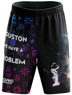 Ataviko Houston Pantaloncino Gym Beach Volley Mare (IT, Testo, S, Regular, Regular, Standard, Nero)