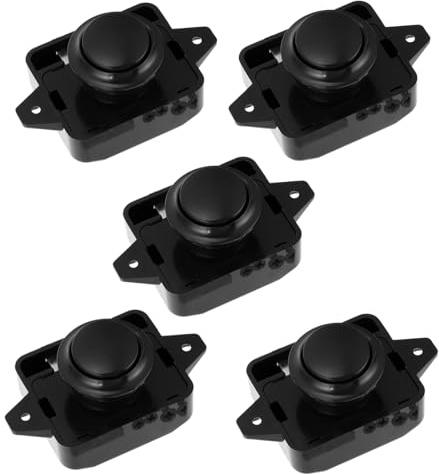 HOMSFOU 5 cerraduras de botón para puertas de gabinete, diseño sin llave, fácil de instalar para caravana, autocaravana, furgoneta, seguridad