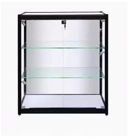Låsbart displayskåp med dörrar, svart glasmonter för vardagsrum och sovrum 92 x 60 cm (36,2 x 23 tum) perfekt för skatter och samlarobjekt snygg förvaringslösning