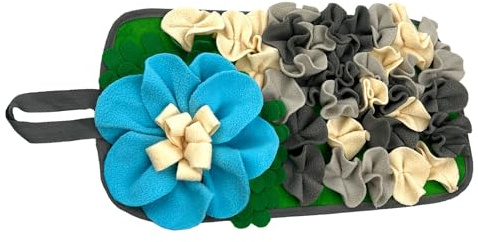 Tapis de recherche de nourriture pour rongeurs Lapins Jouet floral stimulant Favorise un comportement naturel et une mastication sûre. Tapis d'activité de recherche de nourriture pour lapins En tissu