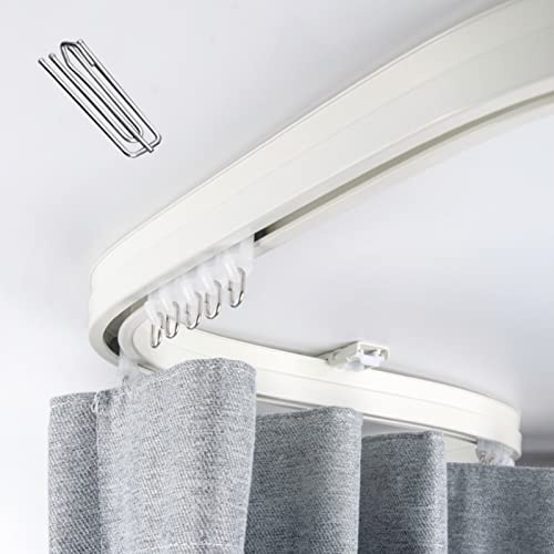 Bastone per tende da soffitto flessibile per soggiorno, soffitto, arco, divisorio per stanze, include ganci, dimensioni: 180 cm, facile da installare