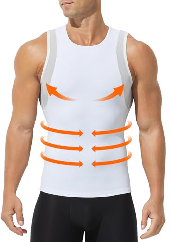 Mauro Kane Camiseta Reductora Hombre Camisa de Compresión Camiseta Adelgazante Chaleco Reductor Body Shaper Faja Deportivas, S~XXL