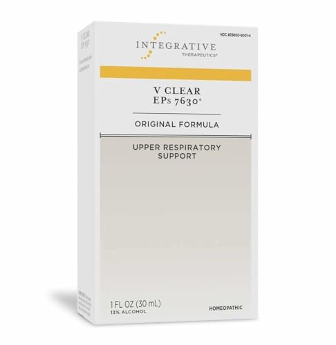 Integrative Therapeutics V Clear EPs 7630 Drops - Relief from Discomfort from Throat, Nasal & Bronchial Irritations - Upper Respiratory Support During Common Cold for Children 13+ and Adults - 1 fl oz