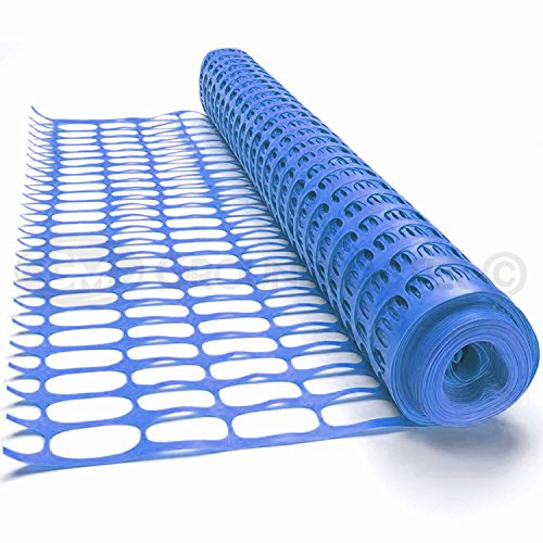 GroundMaster Plastic Mesh Barrier Safety Fence Gardening Pest Protection (25m, Blue)