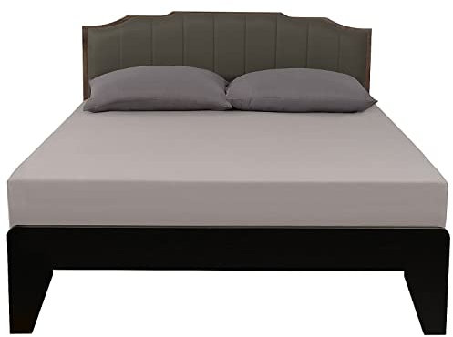 Lirex Spannbettlaken, 200 x 200 cm, 100% Baumwolle 300 Fadenzahl Weiches Atmungsaktives Spannbettlaken, Grau