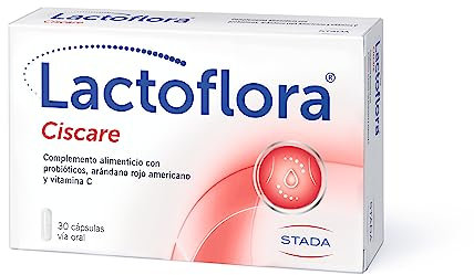 LACTOFLORA Probiótico Ciscare - Vías Urinarias con Arándano Rojo Americano, 30 Cápsulas