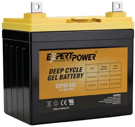 ExpertPower 12V 35Ah Gel Deep Cycle Solar Battery, Sealed Gel Technology for Marine, Mobility Applications, SLA1156