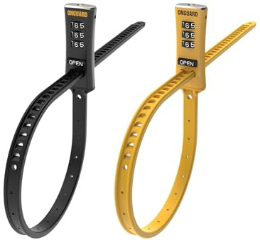 Wanmxinein Onguard Zip 8079 kabellås tvillingpaket, 56 cm, svart och gul
