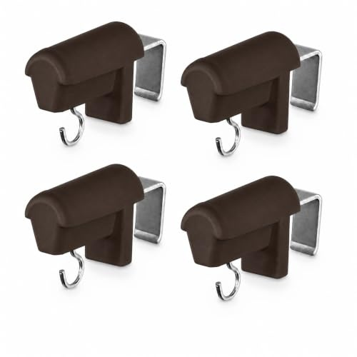 KLEMMFLEX 2 paire de crochets de fenêtre marron, robustes, réglables, sans perçage, pour suspendre des décorations ou stores en bambou sur fenêtres ou portes-fenêtres en PVC