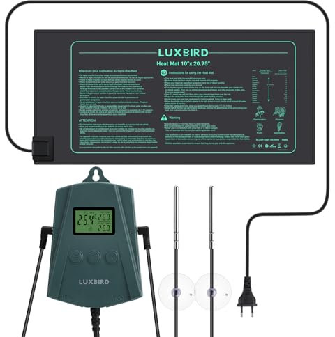 Luxbird Tapis Chauffants pour Semis avec Thermostat, 21W Tapis Chauffant Plante, Chauffage Uniforme et Régulation Automatique pour Germination, Culture en Serre et Plantes d’Intérieur