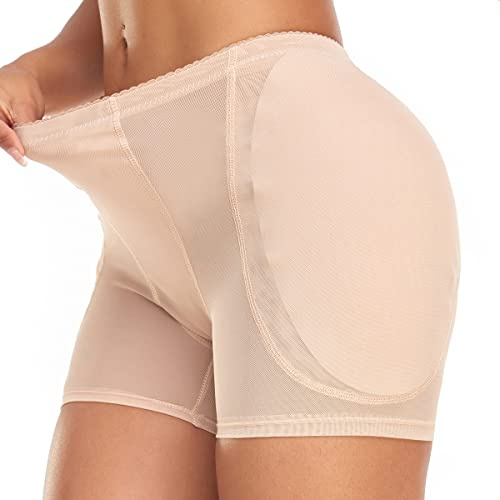 Derssity Women Hip Enhancer Shapewear Padded Butt Lifter Underwear Body Shaping Panties Shorts(Beige,S)