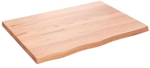 vidaXL Tablero de Mesa, Superficie de Escritorio, Tablero Repuesto de Mesa, Tablero de Estantería Comedor, Madera Maciza Roble Tratada Marrón Claro