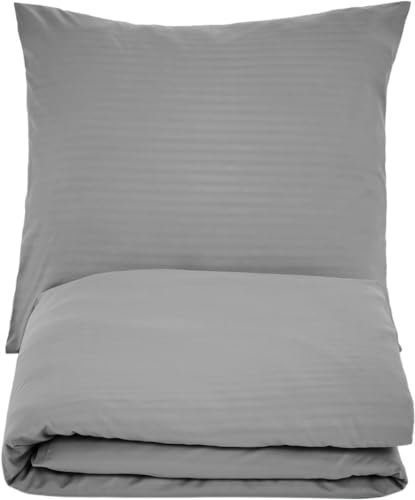 Sonive Deluxe Mikrofaser Bettbezug-Set mit Kissenbezug – Bettwäsche 135x200cm/Pillowcase 50x80cm, Dunkelgrau