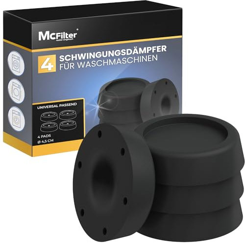 McFilter I 4 amortisseurs de vibrations pour lave-linge et sèche-linge | Amortisseurs de vibrations universels compatibles avec Bosch, Siemens, AEG | Support antidérapant pour lave-linge - noir