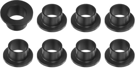 QUARKZMAN 8 st plastbussningar med flänsade hylsor 14 mm inre diameter x 16 mm OD x 12 mm längd svarta POM-bussningar