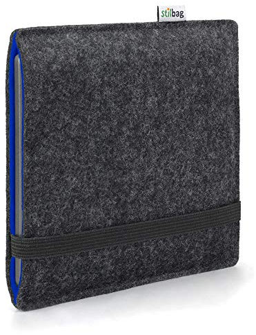 Stilbag eBook Reader Finn für Tolino Vision Color | Farbe: anthrazit/blau | eBook Reader-Tasche aus Filz | eReader Schutzhülle | ebook Reader Tasche Made in Germany