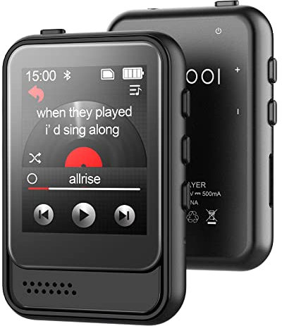 Max 256GB Expandable,Mp3 Player with Bluetooth,Portable Music Player Built in Micro SD Card Slot and HD Speaker,Supports FM Radio,Voice Recording,Full Touch Screen