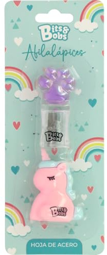 Grafoplas - Lot de 2 taille-crayons Bits&Bobs Footprint-licorne, avec lame en acier, pack scolaire parfait pour la rentrée scolaire et comme cadeau d'anniversaire et de fêtes d'enfants