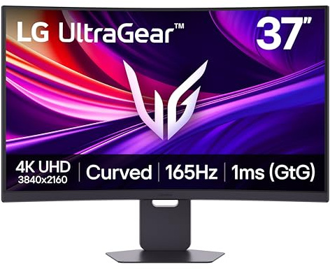 LG 37G800A-B 37-Inch Ultragear 4K UHD (3840 x 2160) Curved Gaming Monitor, 165Hz, 1ms, FreeSync Premium Pro, DisplayHDR 600, HDMI 2.1, DisplayPort, USB Type-C, Tilt/Height/Swivel Stand, Black