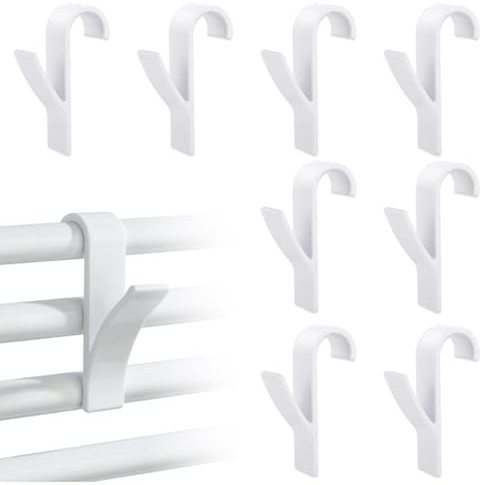 YAZWUR 6 Crochets Solides pour Radiateur, Crochets pour Porte-Serviettes Chauffant, Porte-Serviettes, Crochets pour Serviettes et Peignoirs pour Tous Radiateurs Standards (Blanc)