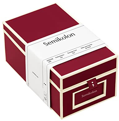 Semikolon 352640 Visitenkartenbox - alphabetisches Register - 10,5x18x8,3 cm - Business-Card-Box - burgundy dunkel-rot