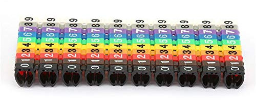 Drahtnummernsatz Kabelmarkierer - Bunte digitale Nummernrohre für 6mm² Kabel (100 Stück)