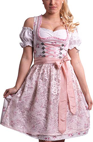 ENTARI Costume tradizionale Dirndl, 3 pezzi, da donna, Dirndl Golden Trachten, 534 crema, 54