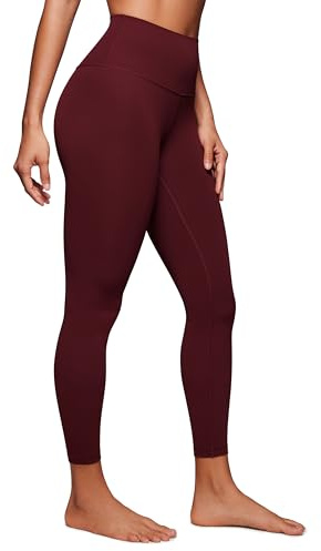 CRZ YOGA Butterluxe High Waisted Lounge Legging 25 - Buttery Soft Workout Yoga Pants for Women Red Merlot Small