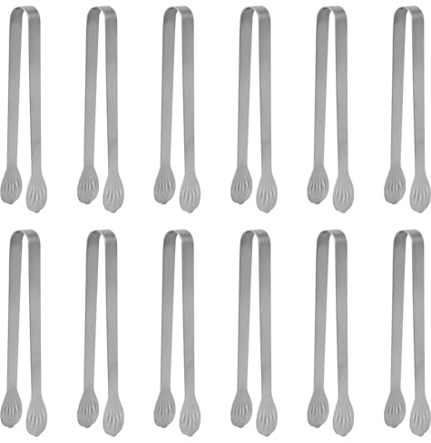 Serving Tongs Kitchen Tongs,Buffet Tongs, Stainless Steel Food Tong Serving Tong,small tongs12 Pack (5 Inch(12 pack))