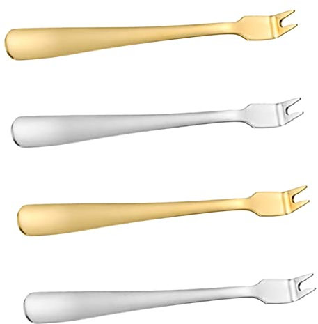 1 Ensemble 4 Pièces Fourchette À Viande En Acier Inoxydable Fourchettes En Or À Découper s De Table Grill À Viande Cocktails Fournitures De TOPBATHY