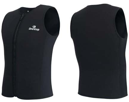 Owntop Wetsuit Top Men Women | 3mm Thermal Sleeveless Neoprene Vest | Wetsuit Jacket | Warm Comfortable | Surfing Snorkeling Swimming Diving | All Black L
