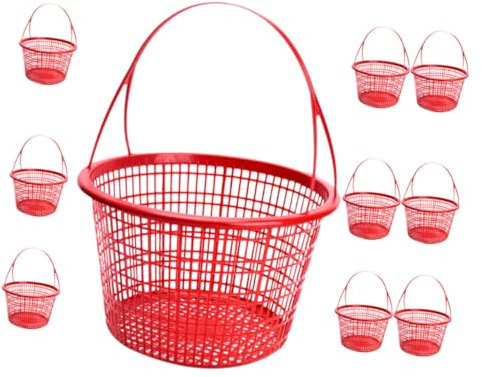 UKCOCO Lot de 10 Paniers De Cueillette De Fruits Bols À Baies Paniers À Légumes Paniers À Fraises Conteneurs À Baies Paniers À Baies Roses Paniers À Fruits Paniers De Marché en