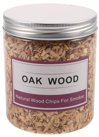 SUPVOX Astillas de Madera de Roble para Ahumar 130-140 G, Virutas Carbonizadas para Barbacoa y Cócteles, Madera Natural para Ahumador Exterior, Ahumado Aromático para Parrillas y Bebidas