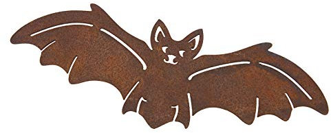 ecosoul Decorazione da giardino a forma di pipipistrello con spina, in metallo, decorazione da parete per Halloween