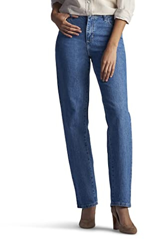 Lee Women's Relaxed Fit All Cotton Straight Leg Jean, Aero, 10 Long